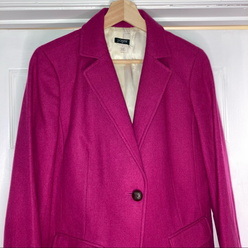 J.Crew Wool Blazer Raspberry 8 - image 2